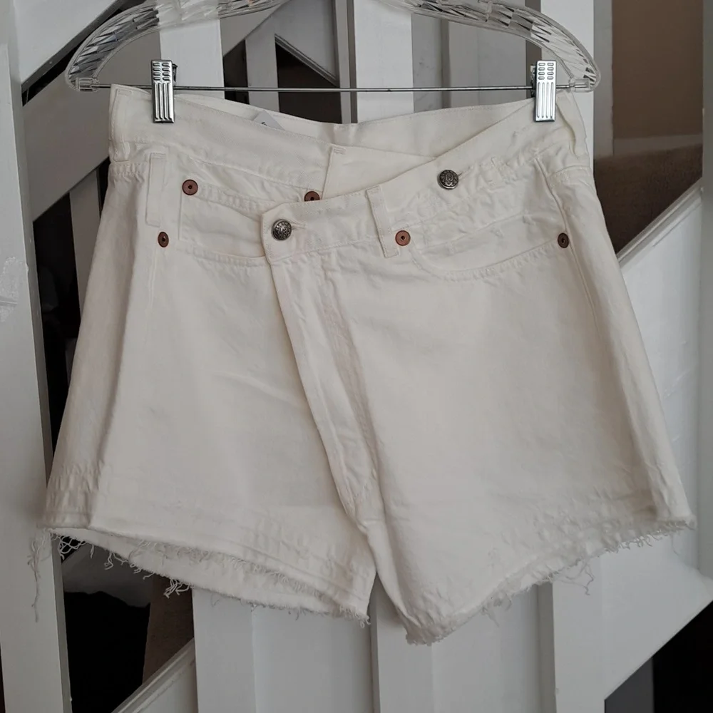 R13 White Denim Crossover Shorts NWT in Nico sz27 - Picture 8 of 14